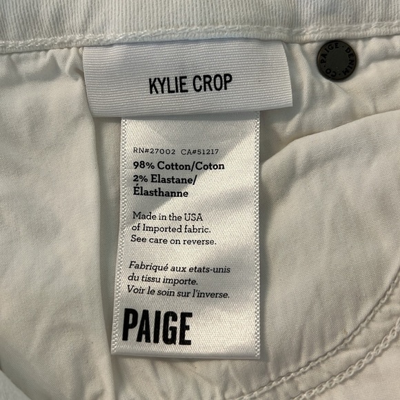 Paige Kylie Crop White Denim. Size 28 - Picture 6 of 8
